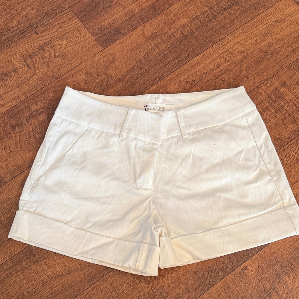 Elegant Cream Women's Shorts by 7th Avenue Design Studio